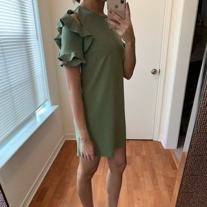 Zara ruffled sleeve dress